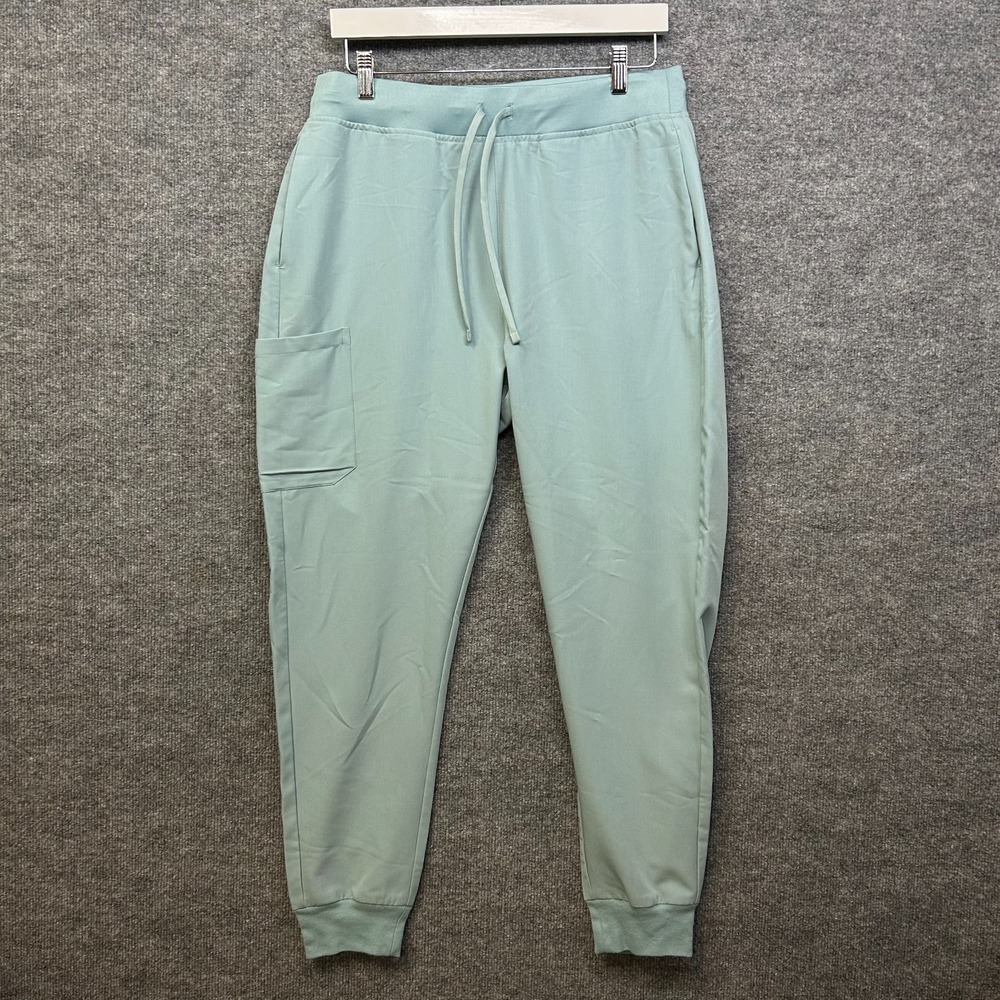 Mandala High Waisted Joggers Women's Light Blue Drawstring Scrub Pants - Large